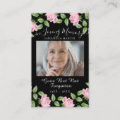 Floral Elegant Funeral Memorial Prayer Visitekaartje (Voorkant)