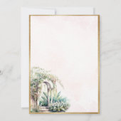 Floral Elegant Gold Garden Greenery Wedding Kaart (Achterkant)
