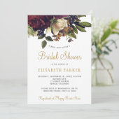 Floral elegant Gold script vrijgezellenfeest Kaart (Staand voorkant)