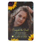 Floral elegant goudscript afstudeerder foto afstud magneet (Verticaal)
