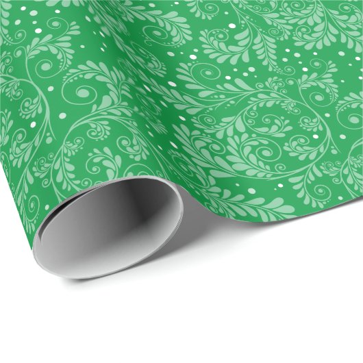 Floral Elegant Green Wrapping Paper Cadeaupapier (Rol Hoek)
