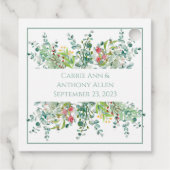 Floral Elegant Greenery Waterverf Hartelijk dank Bedankjes Labels (Achterkant)