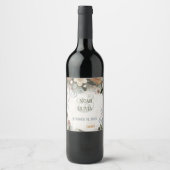 Floral Elegant Inspirivity Bruiloft  Modern Wijn Etiket (Voorkant)