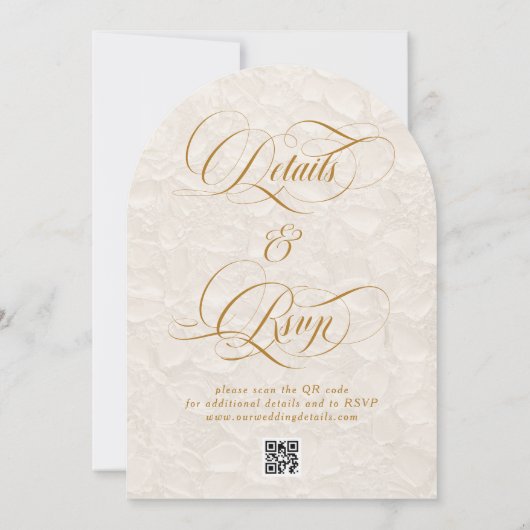 Floral Elegant Ivoor Alles in één bruiloft Kaart (Achterkant)