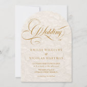 Floral Elegant Ivoor Alles in één bruiloft Kaart (Voorkant)