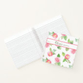 Floral Elegant Jouw naam Script Roze Roses Journal Notitieboek (Binnen)
