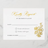 Floral Elegant Kalligrafie Script Rozen RSVP Kaart (Voorkant)