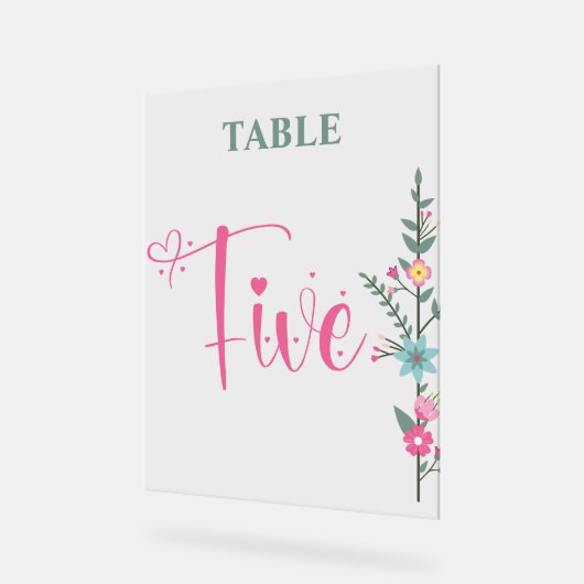 Floral Elegant Liefde Trouwtafel Nummer 2 Acryl Bord (Hoek)