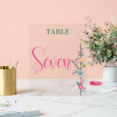 Floral Elegant Liefde Trouwtafel Nummer 7 Acryl Bord (Huwelijk)