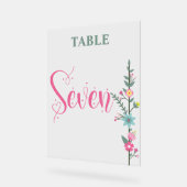 Floral Elegant Liefde Trouwtafel Nummer 7 Acryl Bord (Hoek)