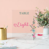 Floral Elegant Liefde Trouwtafel Nummer ACHT Acryl Bord (Huwelijk)