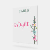 Floral Elegant Liefde Trouwtafel Nummer ACHT Acryl Bord (Hoek)