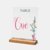 Floral Elegant Liefde Trouwtafel Nummer Een Acryl Bord (Hoek)