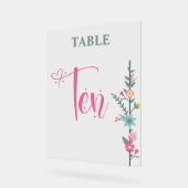 Floral Elegant Liefde Trouwtafel Nummer TIEN Acryl Bord (Hoek)