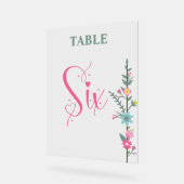 Floral Elegant Liefde Trouwtafel Nummer ZES Acryl Bord (Hoek)