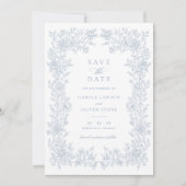 Floral Elegant  Lijst Bruiloft Save the Date Kaart (Voorkant)