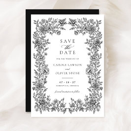 Floral Elegant  Lijst Bruiloft Save the Date Kaart