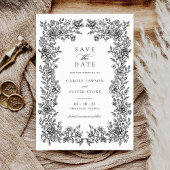 Floral Elegant  Lijst Bruiloft Save the Date Kaart