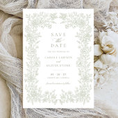 Floral Elegant  Lijst Bruiloft Save the Date Kaart