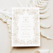 Floral Elegant  Lijst Bruiloft Save the Date Kaart