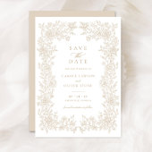 Floral Elegant  Lijst Bruiloft Save the Date Kaart
