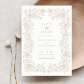 Floral Elegant  Lijst Bruiloft Save the Date Kaart