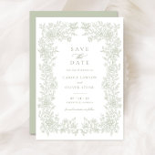 Floral Elegant  Lijst Bruiloft Save the Date Kaart