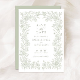 Floral Elegant  Lijst Bruiloft Save the Date Kaart