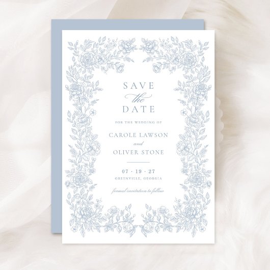 Floral Elegant  Lijst Bruiloft Save the Date Kaart