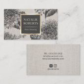  Floral Elegant Linen Event Planning Salon Visitekaartje (Voorkant / Achterkant)