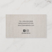  Floral Elegant Linen Event Planning Salon Visitekaartje (Achterkant)