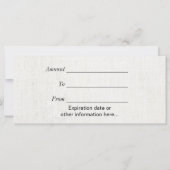 Floral Elegant Linen Gift Certificate (Achterkant)