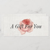 Floral Elegant Linen Gift Certificate (Voorkant / Achterkant)