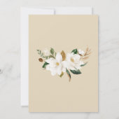 Floral Elegant Magnolia Beige Neutral Wedding Kaart (Achterkant)