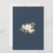 Floral Elegant Magnolia Blush Navy Neutral Kaart (Achterkant)