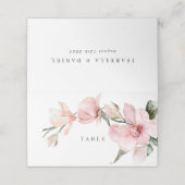 Floral Elegant Magnolia Wedding Table Plaatskaartje (Buitenkant ongevouwen)