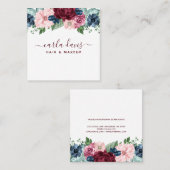 Floral Elegant Makeup Artist Vierkante Visitekaartje (Voorkant / Achterkant)