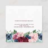 Floral Elegant Makeup Artist Vierkante Visitekaartje (Achterkant)