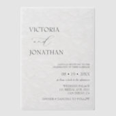 Floral Elegant Minimaal Wit Huwelijk Vellum Uitnodigingen (Voorkant)