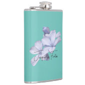 Floral Elegant Minimalist Calligraphy Naam toevoeg Heupfles (Rechts)