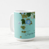 Floral Elegant Minimalist Calligraphy Naam toevoeg Koffiemok (Voorkant links)