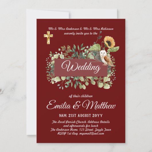 Floral Elegant Modern Kaart (Voorkant)