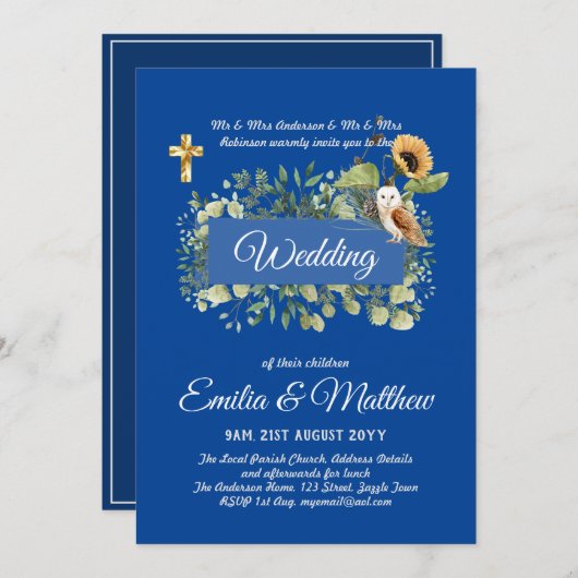 Floral Elegant Modern Kaart (Voorkant / Achterkant)