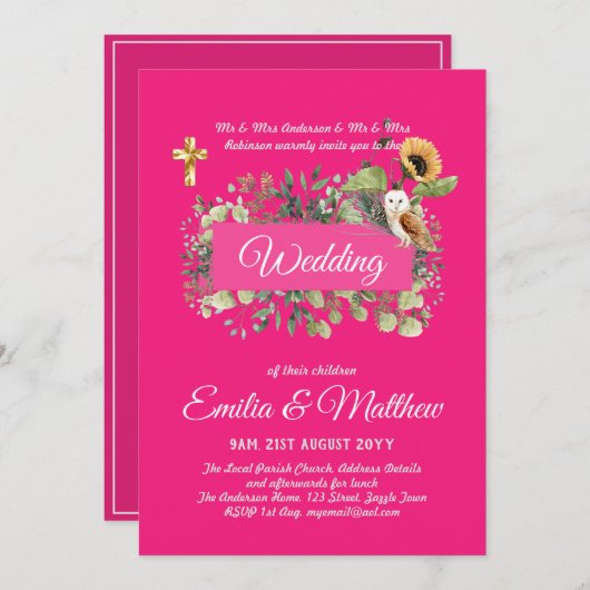 Floral Elegant Modern Kaart (Voorkant / Achterkant)