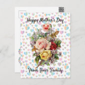 Floral Elegant Moederdag Design Feestdagenkaart (Voorkant / Achterkant)