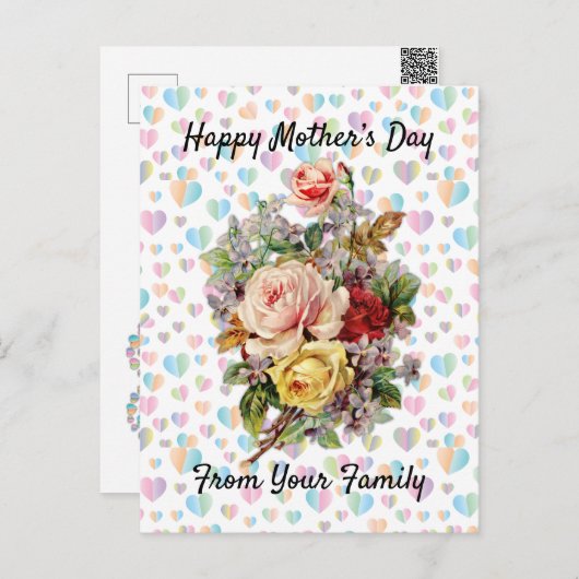 Floral Elegant Moederdag Design Feestdagenkaart (Voorkant / Achterkant)
