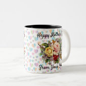 Floral Elegant Moederdag Design Tweekleurige Koffiemok (Voorkant rechts)