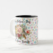 Floral Elegant Moederdag Design Tweekleurige Koffiemok (Voorkant links)