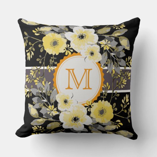  Floral Elegant Monogram #14 Kussen (Voorkant)