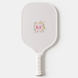 Floral Elegant Monogram gepersonaliseerd Pickleball Paddle